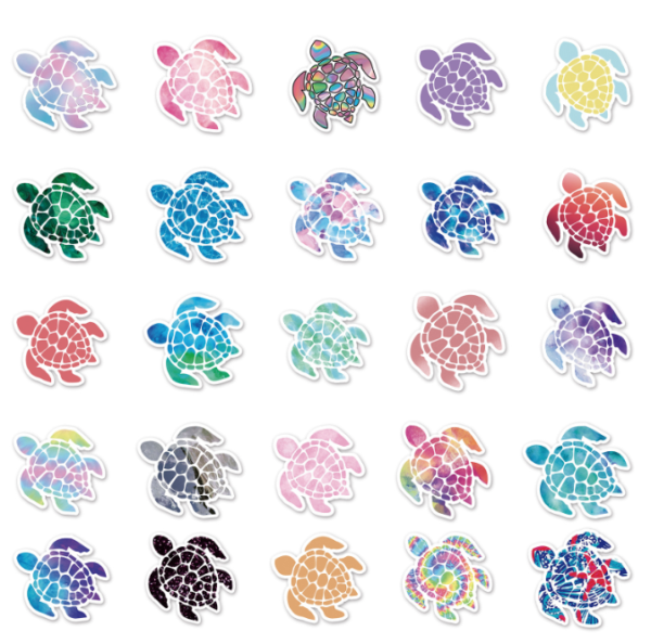 Samolepky Želva 50ks - 50 odlišných samolepek - Obrázek 5