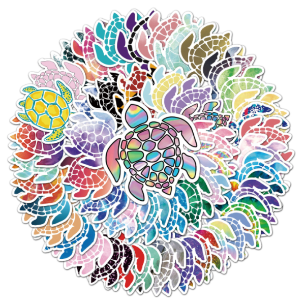 Samolepky Želva 50ks - 50 odlišných samolepek - Obrázek 4
