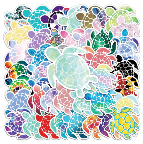 Samolepky Želva 50ks - 50 odlišných samolepek - Obrázek 3