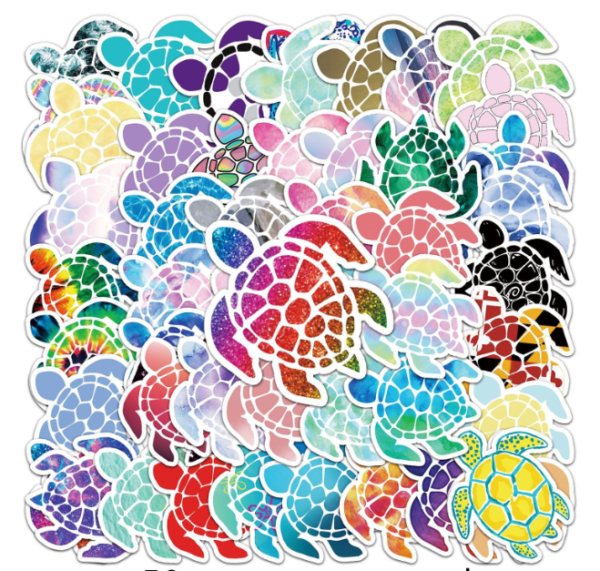 Samolepky Želva 50ks - 50 odlišných samolepek - Obrázek 2