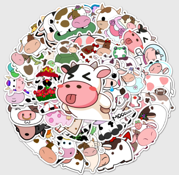 Samolepky Kráva 50ks - 50 odlišných samolepek - Obrázek 6
