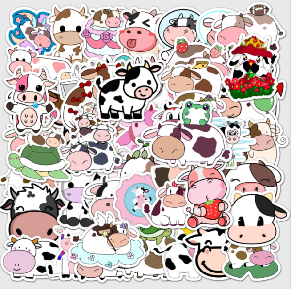 Samolepky Kráva 50ks - 50 odlišných samolepek - Obrázek 5
