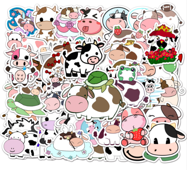Samolepky Kráva 50ks - 50 odlišných samolepek - Obrázek 2