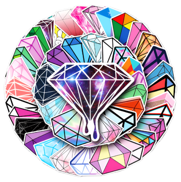 Samolepky Diamant 50ks - 50 odlišných samolepek - Obrázek 1