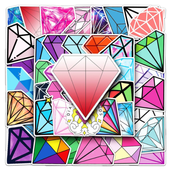 Samolepky Diamant 50ks - 50 odlišných samolepek - Obrázek 6