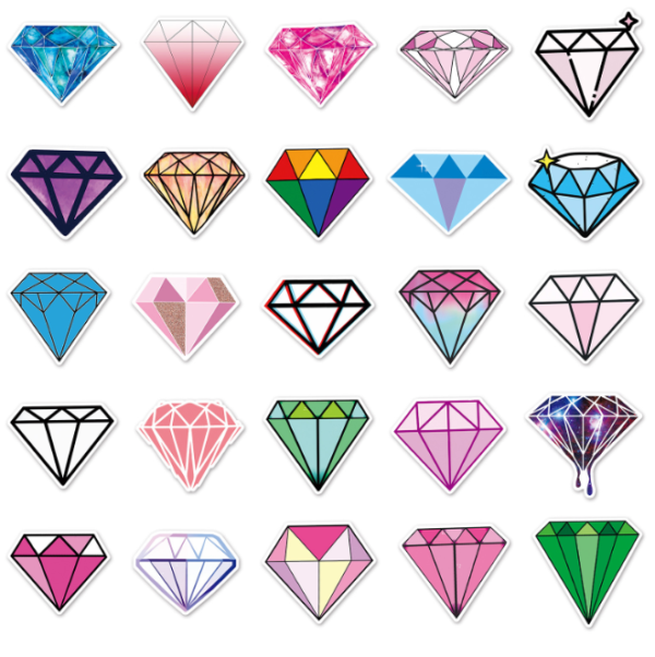Samolepky Diamant 50ks - 50 odlišných samolepek - Obrázek 5