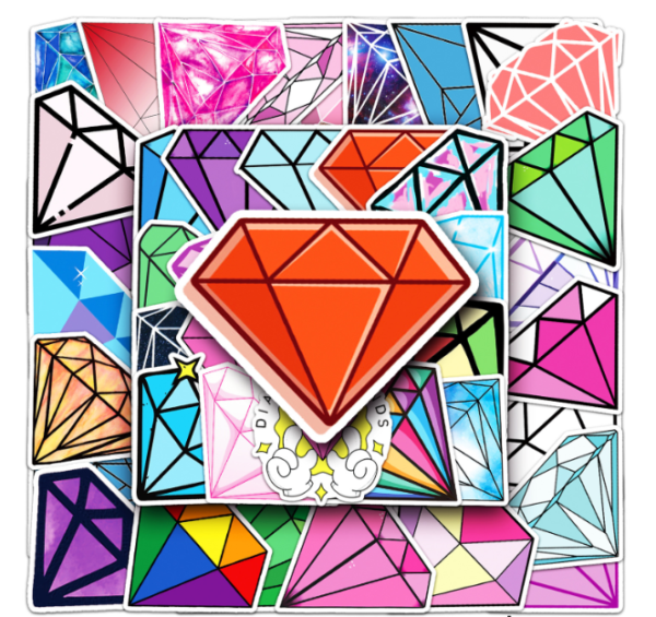 Samolepky Diamant 50ks - 50 odlišných samolepek - Obrázek 2