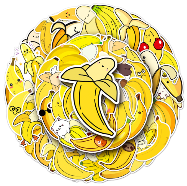 Samolepky Banán 50ks - 50 odlišných samolepek - Obrázek 1