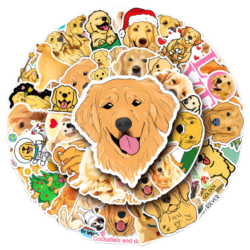 Samolepky Zlatý retrívr 50ks - 50 odlišných samolepek