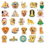 Samolepky Zlatý retrívr 50ks - 50 odlišných samolepek - Obrázek 6