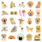 Samolepky Zlatý retrívr 50ks - 50 odlišných samolepek - Obrázek 5