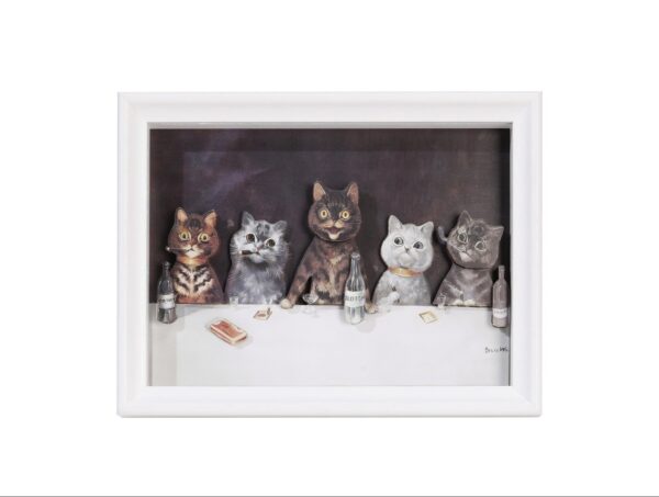 DIY 3D Nalepovací Obraz s rámečkem Detail of Cats, Cigars, and Monocles by Louis Wain - Obrázek 1