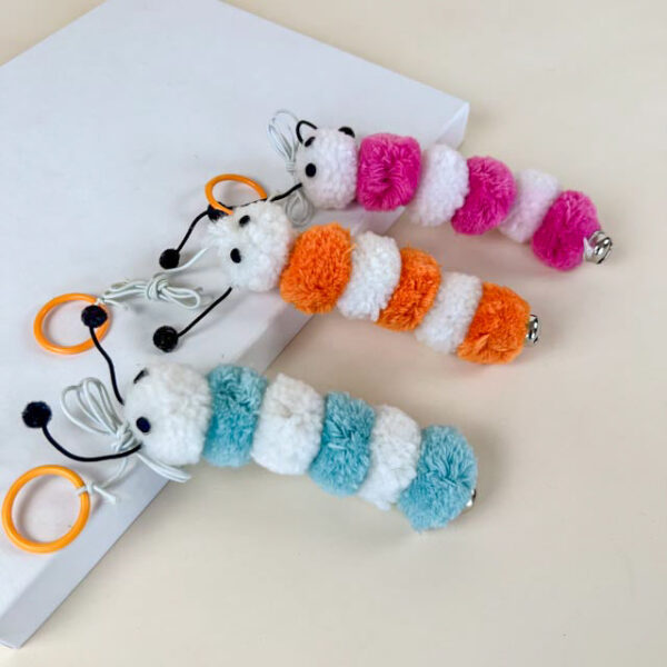 Plyšová housenka s rolničkou na šňůře 15 cm - Obrázek 2