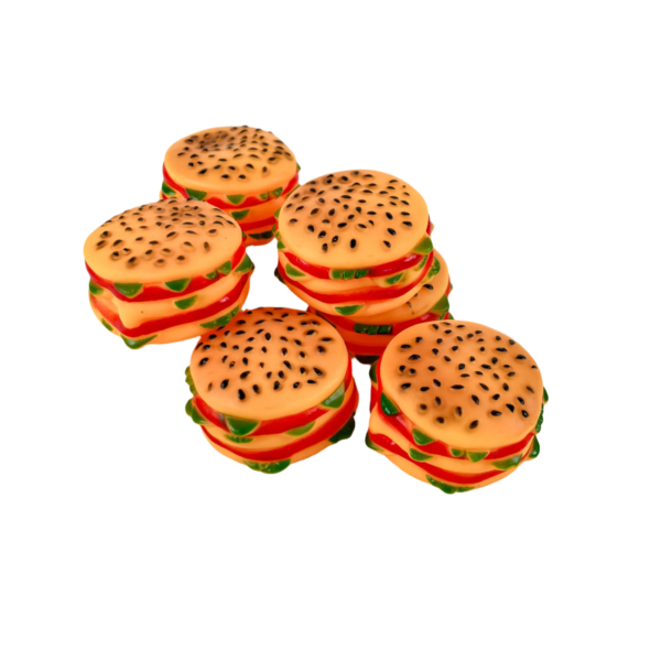Gumový pískací hamburger 7 cm - Obrázek 5
