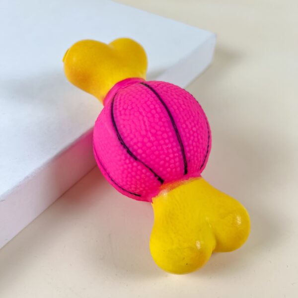 Pískací gumová kost/míč 13 cm - Obrázek 7