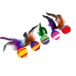 Koule s peřím pro kočky 5 cm, peří 18 cm - Obrázek 3