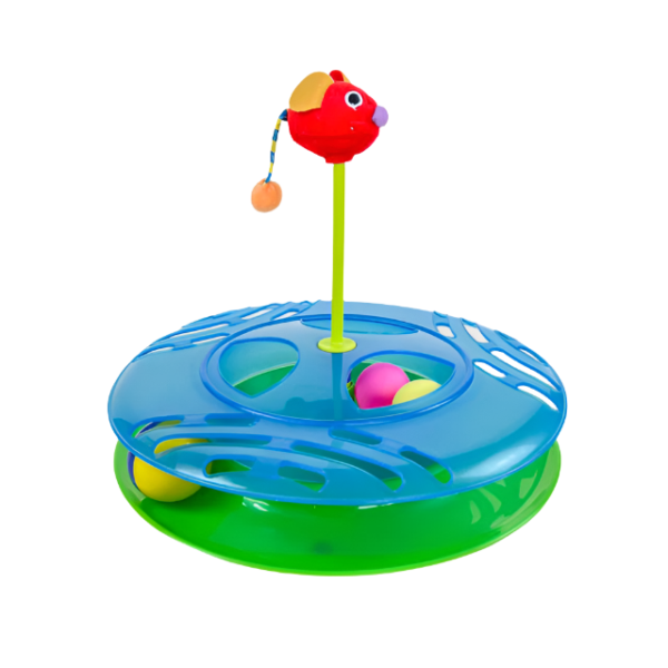 Hračka pro kočky s míčky a myší 30 cm - Obrázek 5