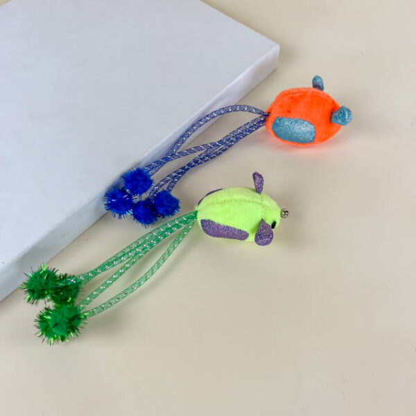 Myš s ocasem pro kočky 20 cm - Obrázek 3