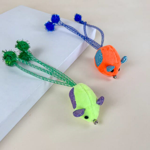 Myš s ocasem pro kočky 20 cm - Obrázek 2