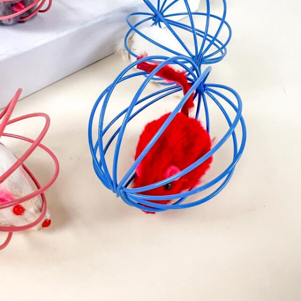 Kovová klec s myší uvnitř 6 cm - Obrázek 3