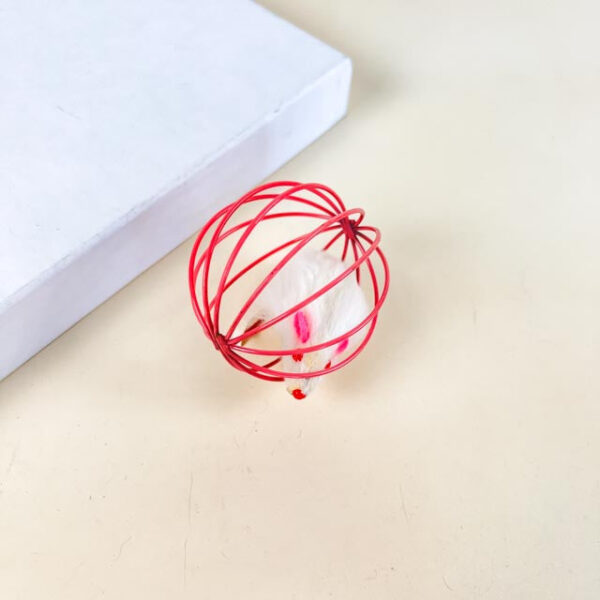 Kovová klec s myší uvnitř 6 cm - Obrázek 1