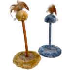 Hračka s chlupatou koulí a peřím pro kočky 15x30 cm - Obrázek 3