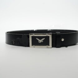 Kutti černý kožený pásek 130cm zapínání s orlem