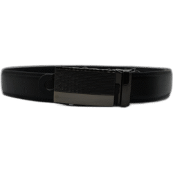 Kutti černý kožený pásek se zapínáním se dvojbarevným vzorem 125cm