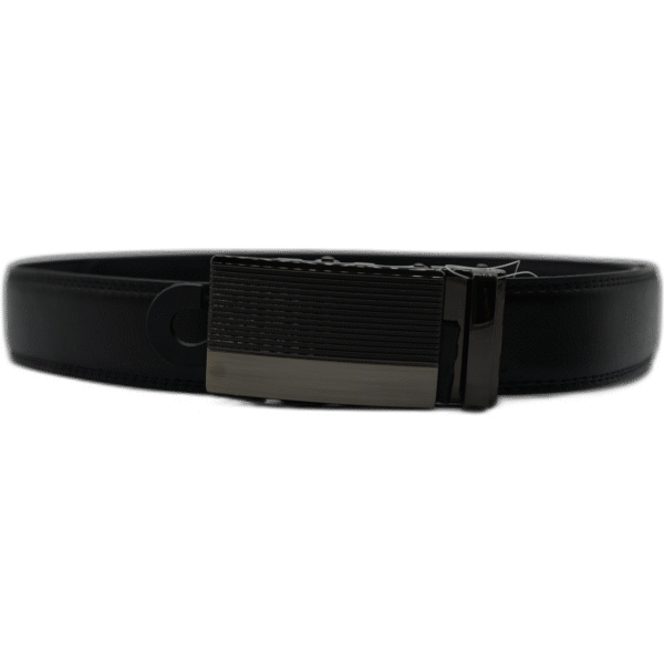 Kutti černý kožený pásek se zapínáním se dvojbarevným vzorem 125cm - Obrázek 1