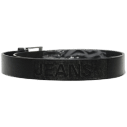 Kutti černý kožený pásek JEANS nápis 120cm