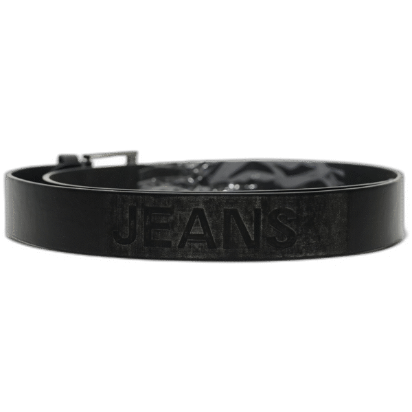 Kutti černý kožený pásek JEANS nápis 120cm - Obrázek 1