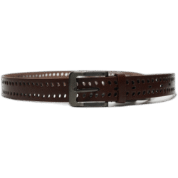 Kutti hnědý kožený pásek s dírami 115cm