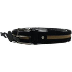 Kutti černý kožený pásek se zlatým pruhem uprostřed 110cm