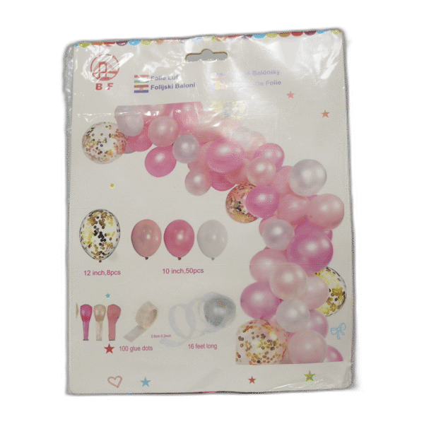 Sada růžových balónku s lepící páskou 58ks - Obrázek 1