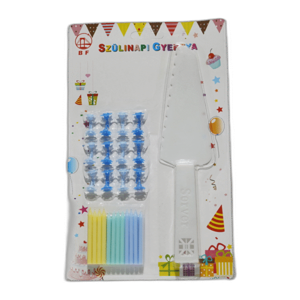 Modré narozeninové svíčky s naběračkou - Obrázek 1