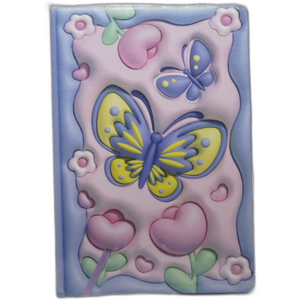 Fialový zápisník s motýlem - Obrázek 1