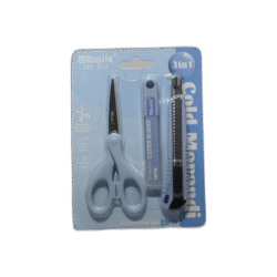 Modrá sada nůžek 3v1