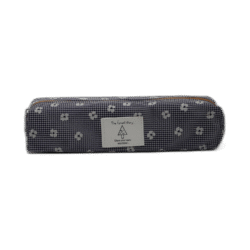 Tmavě modrý penál s kytičkami