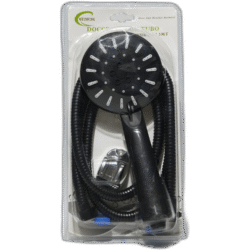 Černý sprchový set- hlavice+hadice 1,5m