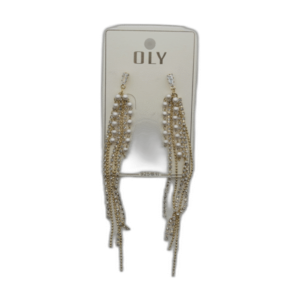 Oly náušnice dlouhé zlaté - Obrázek 1