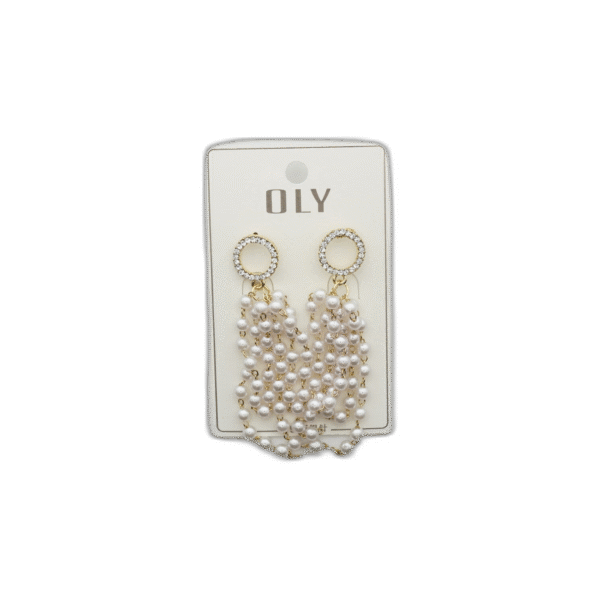 Oly náušnice dlouhé s kuličkami zlaté - Obrázek 1