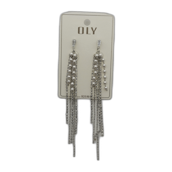 Oly náušnice dlouhé stříbrné - Obrázek 1