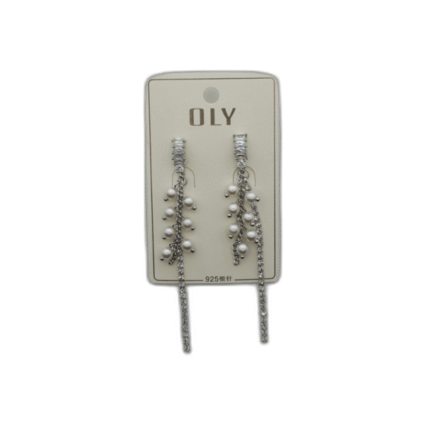 Oly náušnice dlouhé stříbrné - Obrázek 1