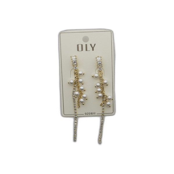 Oly náušnice dlouhé zlaté - Obrázek 1