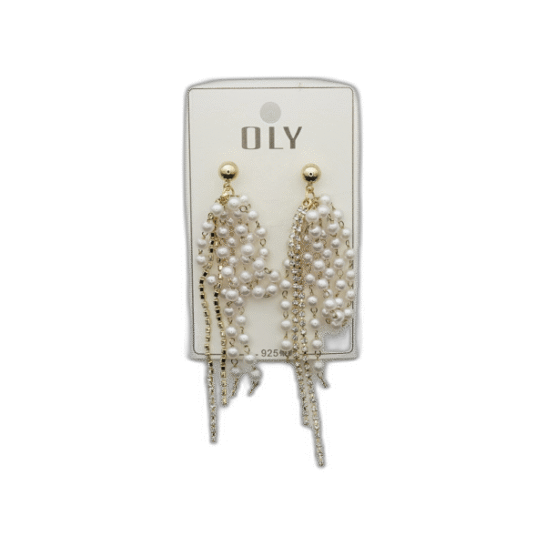 Oly náušnice dlouhé s kuličkami zlaté - Obrázek 1