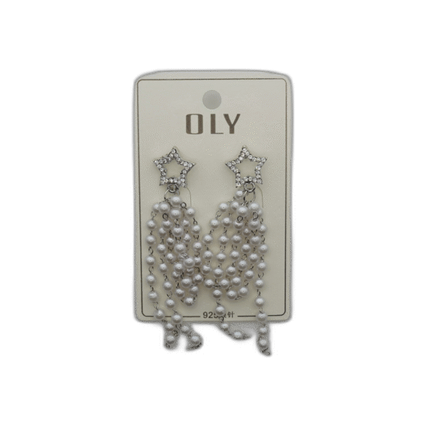 Oly náušnice dlouhé s hvězdou stříbrné - Obrázek 1