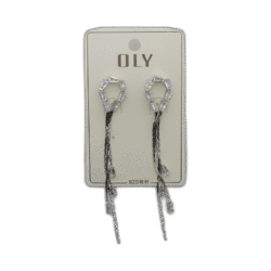 Oly náušnice dlouhé s kruhovitým tvarem stříbrné