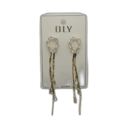 Oly náušnice dlouhé s kruhovitým tvarem zlaté