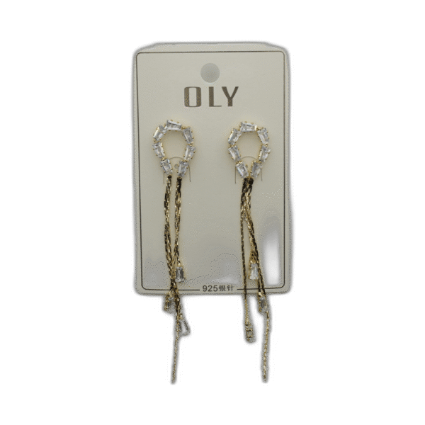 Oly náušnice dlouhé s kruhovitým tvarem zlaté - Obrázek 1