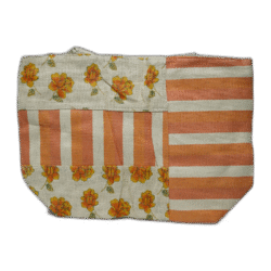 Oranžová taška s kytičkami